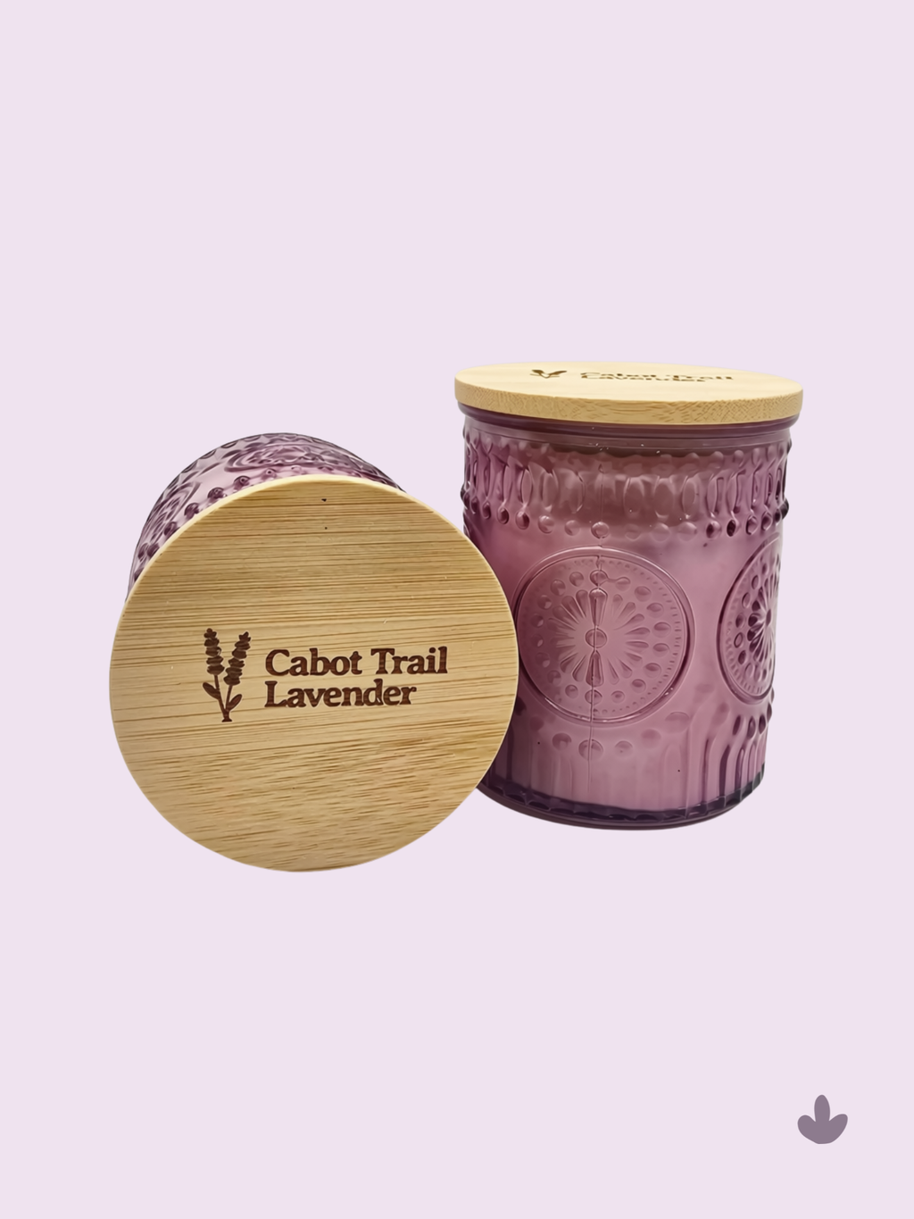 Vintage Glass Lavender Candle