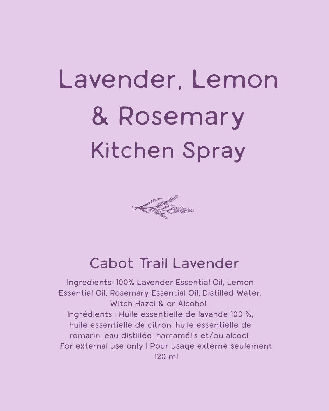 Lavender, Lemon & Rosemary Kitchen Spray