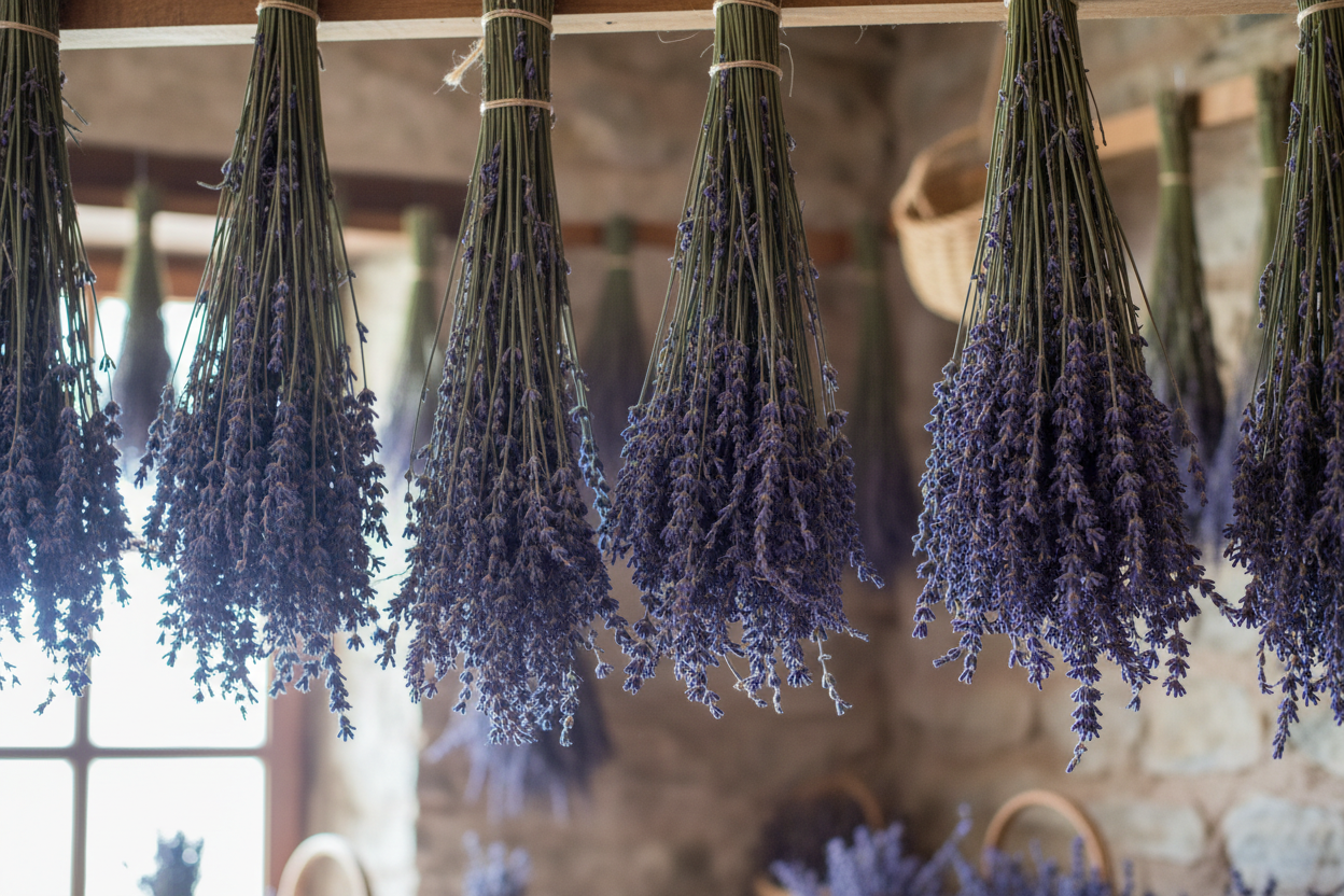 thiner and longer bunches with more vibrant lavender flower colour